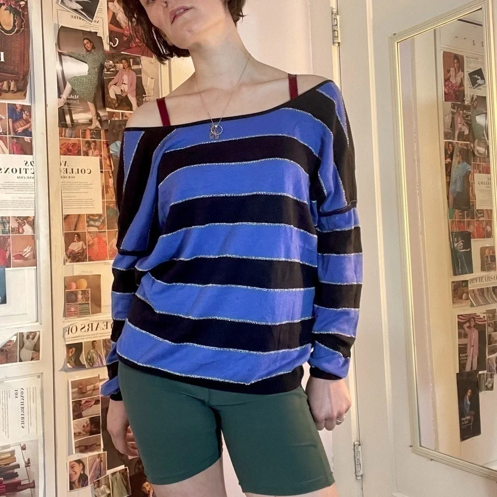 Sandro Off the Shoulder Striped Sweater Size 1 - Picture 2 of 9